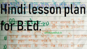 Hindi B.Ed. lesson plan pdf download