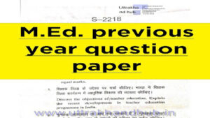 hnbgu M.Ed. previous year question paper