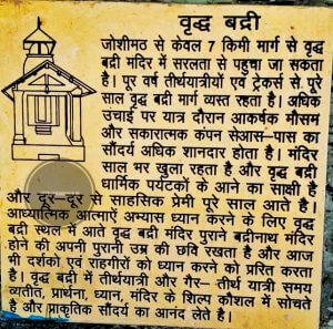 Vridh Badri temple Story in hindi
