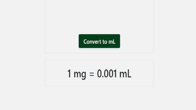 Mg to ml converter density