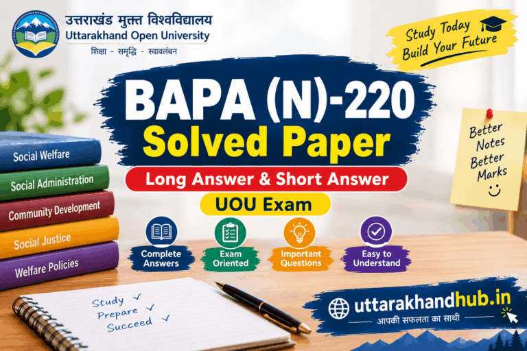 BAPA (N)-220 2024 Question Paper | Solved Questions Answers UOU