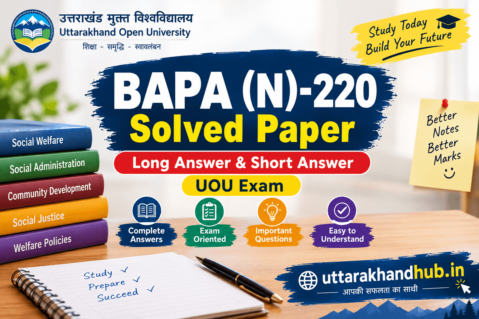 BAPA (N)-220 2024 Question Paper | Solved Questions Answers UOU