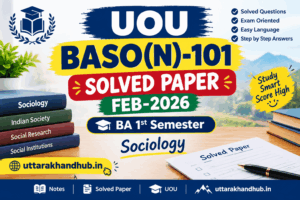 baso 1st 2026 1 UOU BASO(N)101 SOLVED PAPER FEB 2026। BA 1st semester